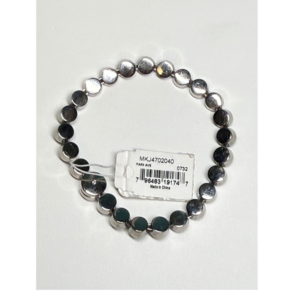 Michael Kors Park Ave Bracelet Womens Silver Grey NWT Crystal Slider Mcbling - Picture 3 of 6